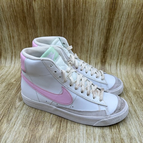 Nike Shoes - Nike Blazer Mid 77 Women's Size 7.5 White Pink High Top Sneakers DA4086-106
